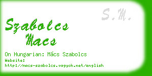 szabolcs macs business card