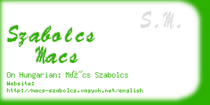 szabolcs macs business card